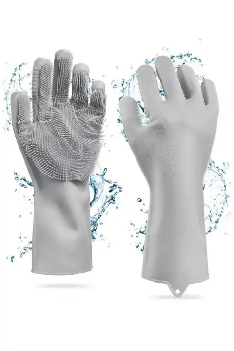 Sihirli Magic Bulaşık Eldiveni Tırtıklı Elastik Kaymaz Dayanıklı Fırın Mutfak Araç Yıkama Eldiveni