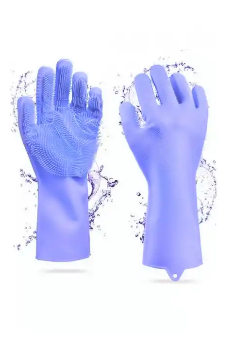 Silikon Eldiven Bulaşık Yıkama Eldiveni Dayanıklı Kaymaz Tırtıklı Eldiven Fırın Mutfak Eldiveni