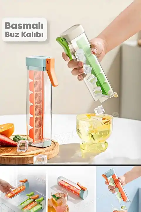 Basmalı 6 Bölmeli Kare Buz Kalıbı Taşınabilir Buz Küpü Kalıbı Kare Buzluk Kokteyl Buz Kalıbı