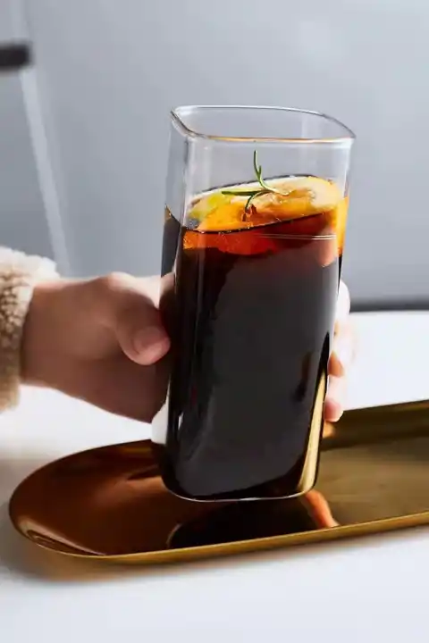 Kare Still Cam Bardak 350ml Isıya Dayanıklı Borosilikat Kahve Sunum Meşrubat Bardağı