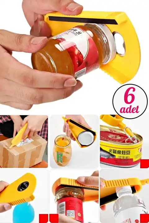 6lı Kavanoz Açacak Şişe Kapağı Açacağı Kavanoz Kapak Açma Sıkma Çok Fonksiyonel Konserve Açacağı