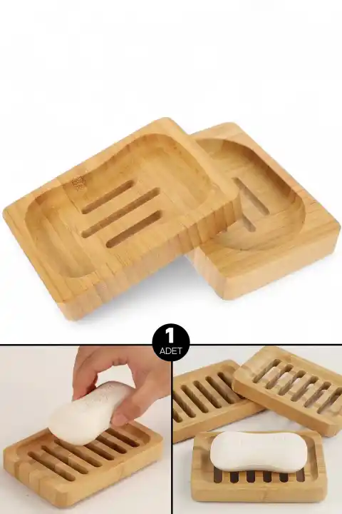 Doğal Bambu Katı Sabunluk Mutfak Banyo Organizeri Dekoratif Hamam Sauna Sabunluk