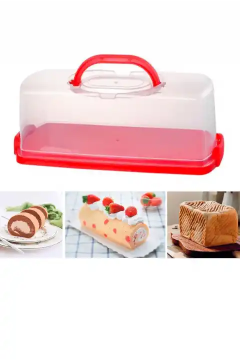 Dikdörtgen Ekmek Kek Pasta Saklama Kabı, Muz Ekmeği Taşımak ve Saklamak İçin Ekmek Tutucu