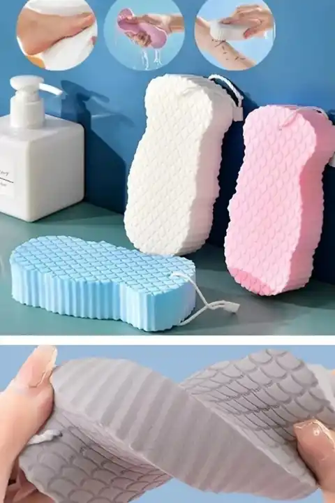 Yumuşak Dokulu Sihirli Vücut Kir Çıkarıcı Banyo Lifi Vücut Masaj Fırçası Çocuk Duş Süngeri