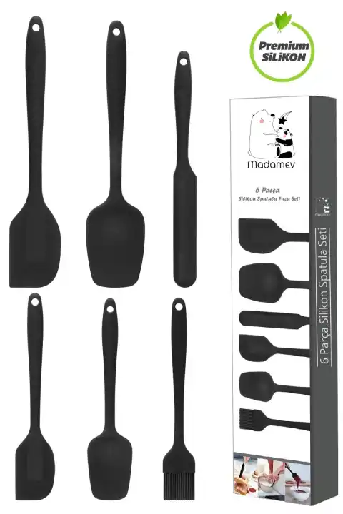 6lı Silikon Spatula Fırça Seti Pratik Yemek Hazırlık Gereçleri Kaşık Bıçak Spatula Servis Seti