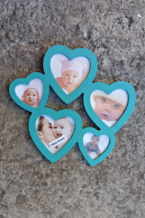 Dekoratif Kalpli Resim Çerçevesi Asılabilir 5 Bölmeli Fotoğraf Albüm Çok Renkli Çerçevesi