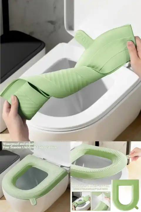 Yıkanabilir Silikon Klozet Kapağı Süngeri Su Geçirmez Tuvalet Klozet Kılıfı Mideri Kapağı