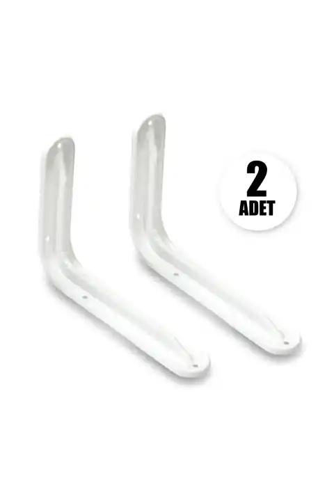 Raf Altı Ayak Raf Tutucu L Demir 25 X 20 Cm Beyaz Montaj Aparatı (2 Adet)