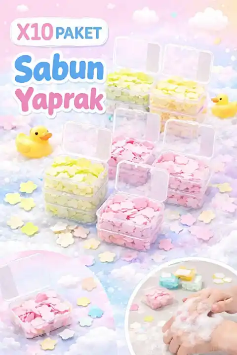 10 Kutu Parfümlü Eriyen Mini Kağıt Sabun Öğrenci Çocuk Okul Dezenfektan Mis Kokulu El Sabunu