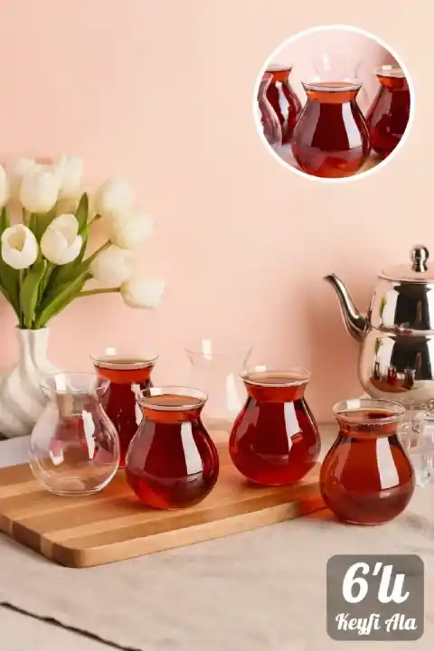 6’lı Keyfi Ala Classic Cam Çay Bardağı Seti Isıya Dayanıklı, Şık ve Modern Tasarım