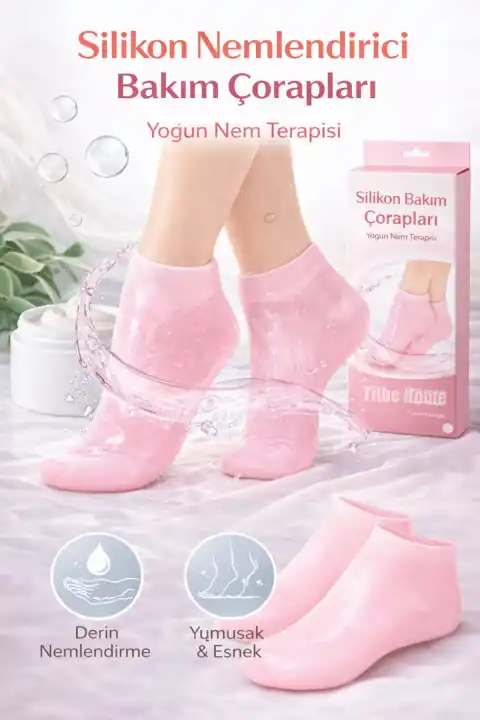 Silikon Ayak Bakım Çorabı Nemlendirici Jel Çatlak Önleyici Yumuşak SEBS Yıkanabilir Bakım Çorap