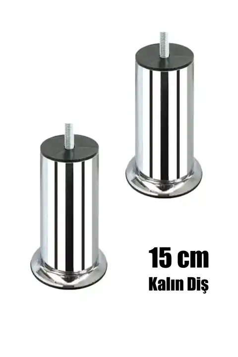 Baza Ayağı Koltuk Ayağı Kanepe Ayağı Civatalı 15 Cm 3/8 Kalın Diş (2 Adet)