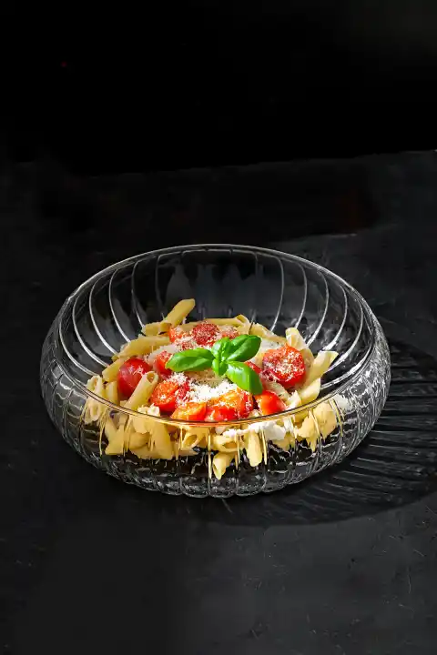 Büyük Boy Rustik El Yapımı Cam Salata Kasesi Meyve Makarna Çerez Sunum Tabağı Servis Kase Cam Kabı