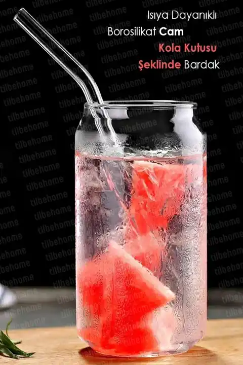 Kola Kutusu Şeklinde Bardak Süt Çay Kahve Su Sunum Bardağı Isıya Dayanıklı Borosilikat Bardak