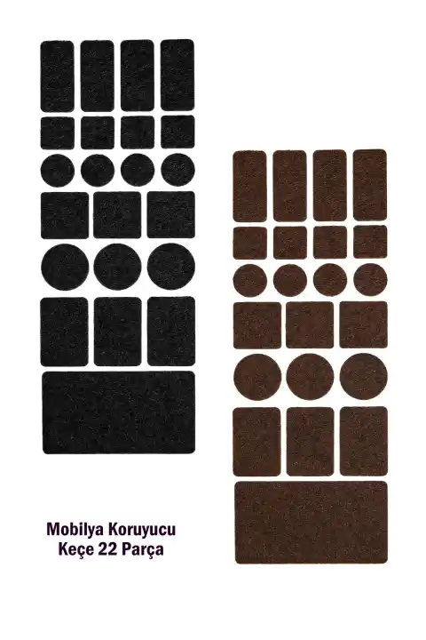 Flamme Mobilya Zemin Koruyucu Keçe - 2x4 cm - Asorti