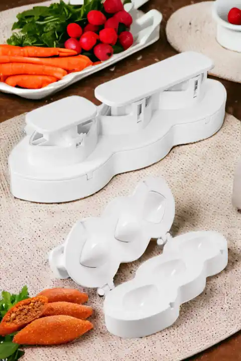 İçli Köfte Aparatı Yeni Nesil Pratik Express Abs Basmalı 3 lü İçli Köfte Kalıbı Kibbeh Maker Aleti