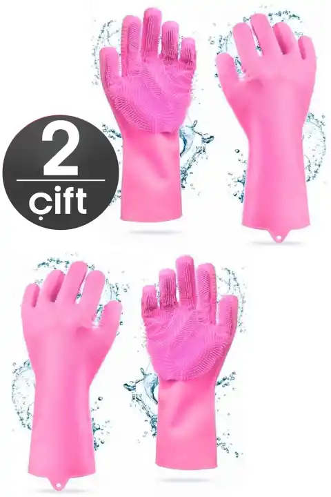 Magic Sihirli Silikon Bulaşık Yıkama Eldiveni Evcil Hayvan Araç Yıkama Mutfak Ev Temizlik Eldiveni