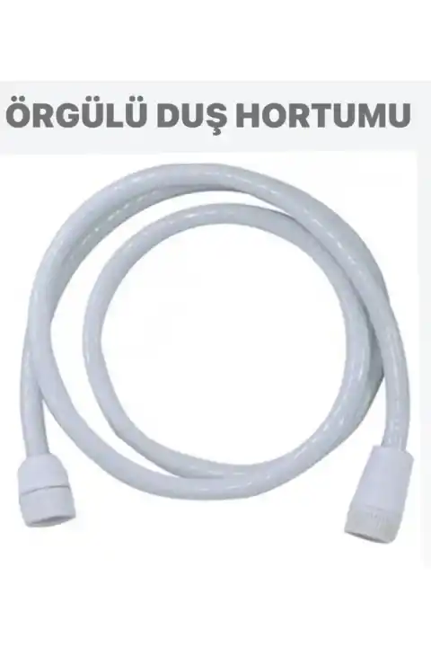 PVC örgülü duş hortumu elektrikli şofben termosifon duş hortumu beyaz 150cm