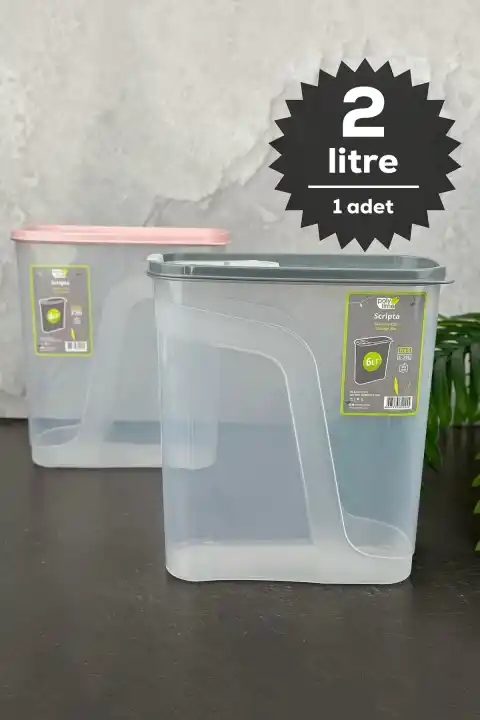 Saklama Kabı Sızdırmaz Kapaklı Mutfak Organizer Bakliyat Gıda Erzak Saklama Kutusu 2 Lt.