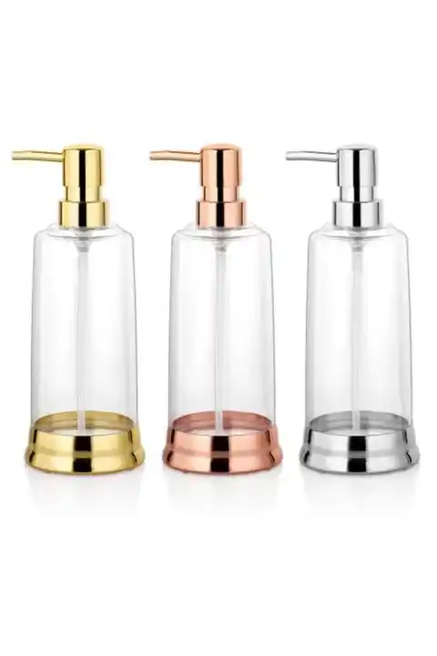Seffaf Sıvı Sabunluk Gümüş Bronz Altın Sıvı Sabunluk 750 ml.