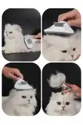 Kedi Fırça ve Tarağı Kıl Tüy Toplama Basmalı Tiftik Kedi Köpek Evcil Hayvan Temizleme Aleti Pembe - Görsel 3