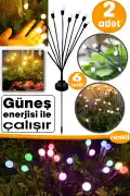6 Ledli Solar Bahçe Işıkları Renkli Dış Mekan Peyzaj 2 Modlu Bahçe Çiti Güneş Enerjili Süs Lambalar - Görsel 1