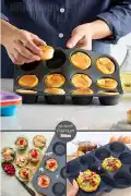12'li Silikon Muffin Kalıbı Kurabiye Tatlı Kalıbı Yapışmaz Gıdaya Uygun Pişirme Cupcake Kek Kapsülü - Görsel 2
