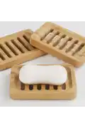 3 Adet Doğal Bambu Katı Sabunluk Mutfak Banyo Organizeri Dekoratif Hamam Sauna Sabunluk - Görsel 3