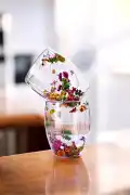 2'li Çift Cidarlı Flower Cup 250ml Çiçekli Bardak Kahve Çay Bardağı El Yapımı Cam Bardak Seti - Görsel 4