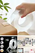 2li Çift Taraflı Bant Çıkarılabilir Süper Güçlü Bant Şeffaf Nano Yapışkanlı Duvar Bandı 3m-2mm Seti - Görsel 3
