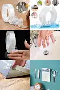 2li Çift Taraflı Bant Çıkarılabilir Süper Güçlü Bant Şeffaf Nano Yapışkanlı Duvar Bandı 3m-2mm Seti - Görsel 4