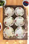 6'Lı Lüx Digital Baskılı Çay Tabağı Seti Lüx Desenli Seramik Çay Tabağı - Görsel 2
