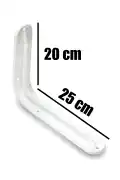 Raf Altı Ayak Raf Tutucu L Demir 25 X 20 Cm Beyaz Montaj Aparatı (2 Adet) - Görsel 2