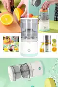 Pratik Şarjlı Narenciye Sıkacağı Taşınabilir USB Hazneli Portakal Limon Katı Meyve Sıkma Makinesi - Görsel 4