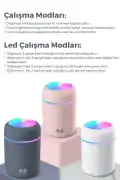 300ml LED Işıklı USB Ultrasonik Hava Nemlendirici Buhar Makinesi ve Kokulu Aroma H2O Difüzör Cihazı - Görsel 2