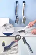 4 Adet Cımbız Maşalı V Uçlu Gider Açıcı Temizlik Fırçası Banyo Mutfak Lavabo Fayans Köşe Oluk Fırça - Görsel 1