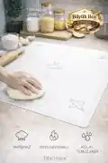 Silikon Hamur Matı Hamur Açma Pasta Fırın Altlığı Matı Ölçülü Hamur Yoğurma Beyaz Büyük Boy 65X45 - Görsel 1