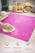 Silikon Hamur Matı Hamur Açma Pasta Fırın Altlığı Matı Ölçülü Hamur Yoğurma Lila Büyük Boy 65X45 - Görsel 1