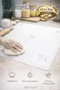 Silikon Hamur Matı Ölçülü Hamur Açma Yoğurma Matı Orta Boy Beyaz 50 x 40 cm - Görsel 1