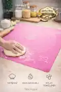 Silikon Hamur Matı Ölçülü Hamur Açma Yoğurma Matı Orta Boy Pembe 50 x 40 cm - Görsel 1