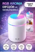 300ml LED Işıklı USB Ultrasonik Hava Nemlendirici Buhar Makinesi ve Kokulu Aroma H2O Difüzör Cihazı - Görsel 1