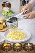 Paslanmaz Çelik Patates Ezici Püre Yapıcı Nar Limon Mevye Sıkacağı Büyük Hazneli Ezici Press - Görsel 1