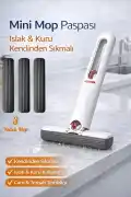 Taşınabilir Mini Mop Paspası Islak Kuru Temizlik Süngeri Mutfak Tezgahı Pencere Cam Zemin Silme - Görsel 1