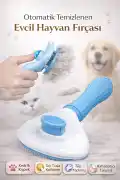 Kedi Fırça ve Tarağı Kıl Tüy Toplama Basmalı Tiftik Kedi Köpek Evcil Hayvan Temizleme Aleti Mavi - Görsel 1