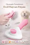 Kedi Fırça ve Tarağı Kıl Tüy Toplama Basmalı Tiftik Kedi Köpek Evcil Hayvan Temizleme Aleti Pembe - Görsel 1