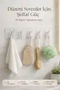 4 Adet Şeffaf Yapışkanlı Duvar Askılığı 5’li Banyo Mutfak Kapı Arkası Havlu Askısı Şeffaf Organizer - Görsel 2