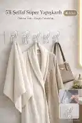 4 Adet Şeffaf Yapışkanlı Duvar Askılığı 5’li Banyo Mutfak Kapı Arkası Havlu Askısı Şeffaf Organizer - Görsel 1