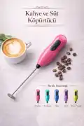 Kahve ve Süt Köpürtücü Mini Çırpıcı Paslanmaz Çelik El Mikseri Latte Cappuccino Krema Köpürtücü - Görsel 1
