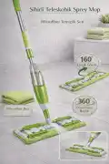Sihirli Teleskobik Mandallı Sprey Mop Bezli Mikrofiber Paspas Yer Fayans Duvar Yüzey Temizlik - Görsel 1