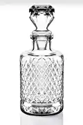 Cam Karaf Sürahi 1250 ml Su Meşrubat Kokteyl Topuz Kapaklı Sürahi Dekor Kristal Kesme Karaf Şişesi - Görsel 2